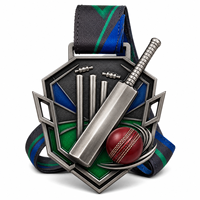Médailles de trophée de cricket personnalisées, récompenses en métal sur mesure pour les joueurs, pour les matchs de cricket, les équipes, les clubs, les écoles et les compétitions sportives