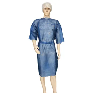 Descartável paciente modéstia vestido SBPP Hospital manga curta vestido