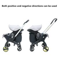 Poussette multifonctionnelle pour bébé avec vue panoramique, panier quatre-en-un, poussette, siège auto pour enfant, pliage léger bidirectionnel