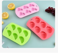 Nouveaux moules à glace en silicone pour fruits, de différents styles (fraise, pastèque, ananas) - Congélation rapide et démoulage facile