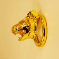 FRRK-36 Gold Tiger Kopf Stahl männliche Keuschheit Gerät männliche Bondage alternative Spielzeuge leidenschaft liche Spielzeuge Keuschheit schloss für Männer