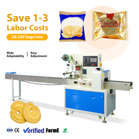Machine d'emballage automatique économique pour biscuits, craquelins, gaufrettes