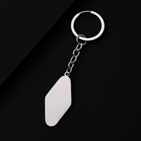 Ywyougang Rhombus Blanko Edelstahl Schlüsselanhänger mit Lasergravur Geometrischer Anhänger Schlüsselring Tägliches individuelles Logo Geschenk