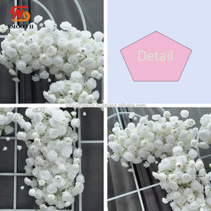 SMOOTH Exquisito Camino de Mesa de Seda Artificial para Arco de Boda, Diseño de Flor de Cerezo Blanco, 1.8-2.4m, Forma Asimétrica Rota para - Product Image 2