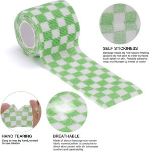 2024 không thấm nước đàn hồi chất lượng cao 4.5cm không dệt thiết kế in vuông bán buôn thể thao y tế cố kết băng cho vật nuôi - Product Image 3