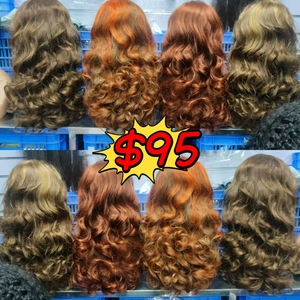 โปรโมชั่น 95$ Letsfly วิกผมหยิกฟู 22 นิ้ว 13x4  วิกผมมนุษย์แท้แบบหยิกหลวมสี 300%  4/350 # 33, # 4, # 4/27 - Product Image 1