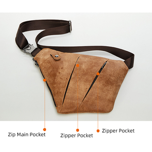 BEARKY Design moderne hommes taille Fanny Pack Offre Spéciale décontracté esthétique extérieur en cuir ceinture sac avec fermeture à glissière pour la randonnée - Product Image 5
