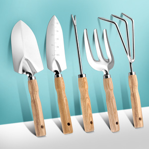 Modern Willow Handle Stainless Steel Industrial Grade Garden Planting Tools Outdoor Vegetable Flower Cultivation Weeding