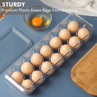 Cuisine 14 grilles en plastique transparent en forme d'oeuf conteneur de stockage plateaux à oeufs transparents boîte à oeufs