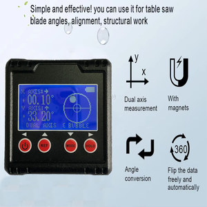 أو ثنائي المحور مقياس مستوى رقمي LCD الخلفية شطبة مربع المغناطيس قاعدة الميل منقلة زاوية أداة قياس - Product Image 6