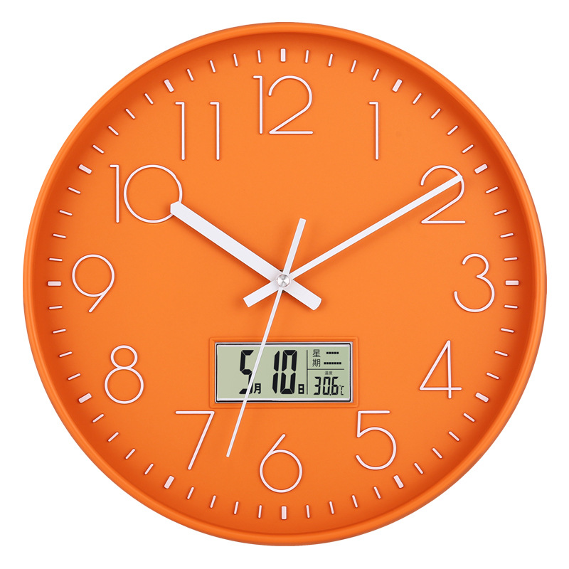 ปฏิทินตัวอักษรสีส้มและสีขาวแบบไดนามิก 3 มิติ