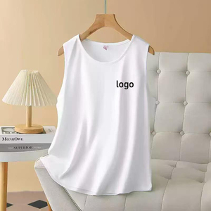 Gilet estivo personalizzato da <span class=keywords><strong>uomo</strong></span> con logo <span class=keywords><strong>bianco</strong></span> tinta unita traspirante senza maniche e senza collo camicia sportiva canotta da <span class=keywords><strong>uomo</strong></span> - Product Image 1