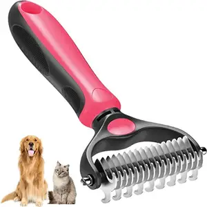 Edelstahl Clean Removal Haarpflege werkzeug Doppelseitiger Enthaarung skamm Pet Fur Knot Cutter Dog Groom ing Shedding Tools