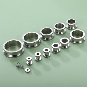 Joyería de perforación de titanio, medidores de oreja acampanados dobles, expansor de túnel, pendientes de tapón - Product Image 2