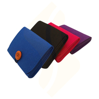 Sac de transport en feutre épais multicolore pour flacons d'huiles essentielles, avec fermeture à bouton en bois, sac de rangement de voyage pour contenants en verre