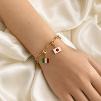 Breloques personnalisables de haute qualité avec drapeaux nationaux, divers pays, unisexe, en acier inoxydable électroplaqué, pendentif tendance et à la mode