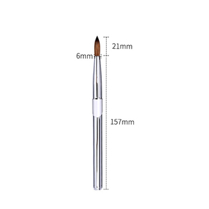 Pinceau à ongles en acrylique Kolinsky avec manche en métal argenté, tailles personnalisées pour la manucure professionnelle et l'art des ongles - Product Image 3