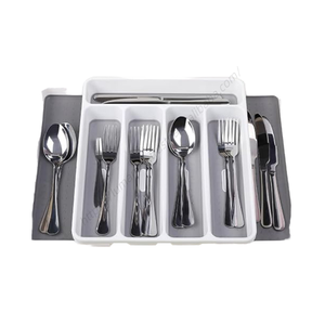 Boîte de rangement en PP pour couverts, compartiments empilables, organisateur rectangulaire pour la maison, la cuisine, la vaisselle - Product Image 5