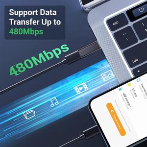 Adaptador USB OTG Hembra Tipo-C a IOS de 8 Pines, Transferencia de Datos Rápida de 480 Mbps, Adaptador de Alimentación para Teléfono Móvil, Aleación de Aluminio OTP - Product Image 3