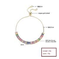 Coloré Petit Carré Patchwork Minimaliste Variété Bracelet Femme Chine Réglable Cristal Bracelets