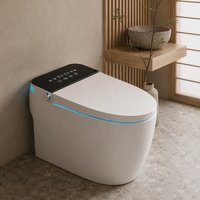WC intelligent à chasse automatique moderne avec capteur automatique, bidet intégré, chauffage, allongé, siphon en S, fonctionnement automatique, télécommande intelligente