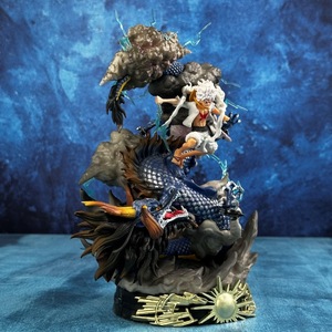 SY <span class=keywords><strong>One</strong></span> Pieces Action Figure Modèle Ornement Singe D <span class=keywords><strong>Luffy</strong></span> (Holding Lightning) VS Kaido Haute Qualité Anime Statue pour Collection - Product Image 2