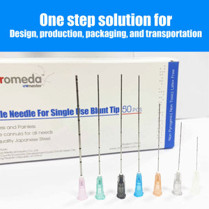 Kit de microcánulas de precisión con aguja de perforación 18g 21g 22G 23g <span class=keywords><strong>25g</strong></span> 27G <span class=keywords><strong>50mm</strong></span> 70mm aguja de punta roma Derma relleno <span class=keywords><strong>Micro</strong></span> cánula - Product Image 6