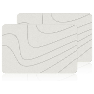 Tapis de bain en diatomite moderne et écologique, design personnalisé, à séchage rapide, motif géométrique, fabriqué à la machine pour salle de bain - Product Image 1
