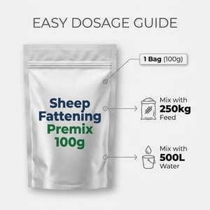 Poudre <span class=keywords><strong>d</strong></span>'engraissement premium pour moutons, promoteur de croissance 100g, stimulant musculaire rapide, gain de poids avec minéraux et vitamines pour agneaux et brebis - Product Image 2