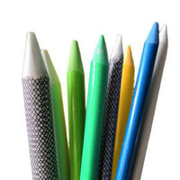 Piquets de jardin en fibre de verre colorés, pointus, vert vif, jaune, blanc, pour le soutien des plantes et la marquage des limites