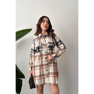 Abito a <span class=keywords><strong>Camicia</strong></span> Arancione Lavorato all'Uncinetto XL/Vintage/Elegante per Feste/Club con Maniche a Sbuffo Motivo Tinta Unita Stagione Autunnale - Product Image 5