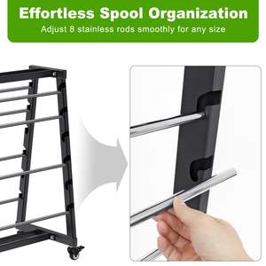 Soporte para Bobinas de Cable de Acero al Carbono de Tres Capas, Resistente, con Ruedas con Bloqueo, Negro, Multifuncional, para Herramientas de Garaje y Exteriores - Product Image 6