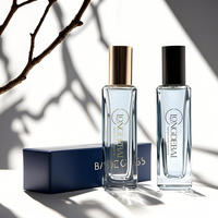 Kustom persegi kecil kosong isi ulang parfum semprot botol 10ml 15ml 20ml Crimp biru Mini portabel parfum botol dengan kotak