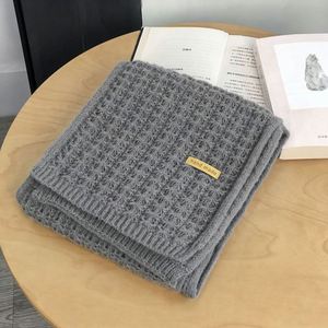 Bufanda Larga Tejida de Color Sólido Cálida al por Mayor para Mujer, Bufandas de Invierno con Etiqueta Personalizada - Product Image 5