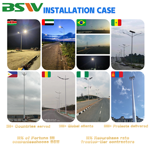 Bosiwei-farola Solar de poste galvanizado, farola Led de Metal cónico/octogonal - Product Image 4