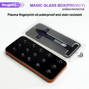 Защитные стекла для экрана с защитой от пыли и шпионажа, закаленное стекло, конфиденциальное покрытие Magic Box для <span class=keywords><strong>iPhone</strong></span> 17, 16, 15, 14 Pro Max - Product Image 3