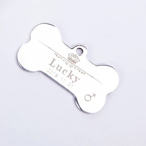 Étiquettes d'identification pour animaux de compagnie en acier inoxydable poli, durables, imperméables et personnalisables, pour chiens et chats, fixation au collier, vente chaude - Product Image 3