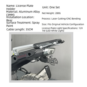 Soporte de matrícula trasero modificado tipo Bobtail con intermitentes para Chunfeng 450MT 800MT-X, alerón trasero <span class=keywords><strong>corto</strong></span> - Product Image 5