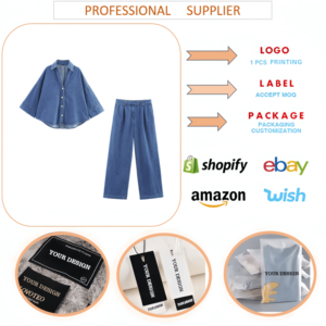 Chemisier J9025 Tendance pour <span class=keywords><strong>Femme</strong></span> – Blouse Unique à Col en V et Manches Mi-Longues, Chemises en <span class=keywords><strong>Jean</strong></span> à Manches Longues pour <span class=keywords><strong>Femme</strong></span> - Product Image 6