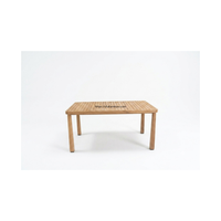 Table à manger élégante Devora, surface spacieuse et élégante, pieds en bois robustes, design Japandi, teck, 4 places, mobilier de salle à manger d'intérieur