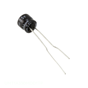 ตัวเก็บประจุแบบ Through Hole ยี่ห้อ Manufacturer Channel รุ่น UMT1A330MDD1TP ความจุ 33uF 20% 10V แบบขาเสียบ (RADIAL TH) - Product Image 1
