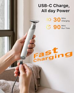 <span class=keywords><strong>Kit</strong></span> de tondeuse à <span class=keywords><strong>barbe</strong></span> et poils de nez amélioré 2026, tondeuse électrique tout-en-un 12-en-1 avec peigne rotatif, rasoir corporel de voyage, blanc (Pack) - Product Image 3
