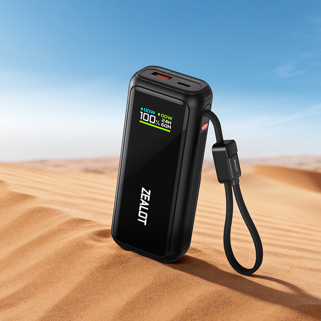 Zealot Power Bank Y7100 10000mAh High Capacity 22.5W Fast Charging with LED Display and Cable for Phone
