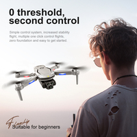 Drone V88 pour débutants avec caméra 4K, évitement intelligent des obstacles, longue portée, FPV, pliable, moteur brushless, en plastique