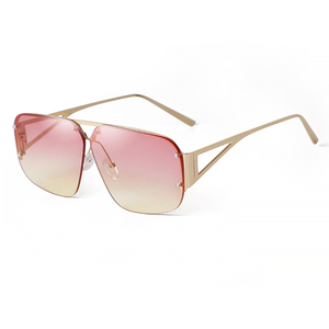 ADE WU STY9519A gafas de sol de conducción de aviación degradado medio marco gafas de piloto cuadradas mujeres gafas de sol de gran tamaño con remaches de Metal - Product Image 3