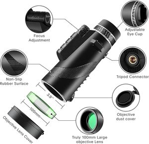 Kính thiên văn chuyên nghiệp cầm tay 80x100 độ nét cao cầm tay Kính thiên văn một mắt siêu nhỏ Zoom cắm trại săn bắn kính thiên văn - Product Image 4