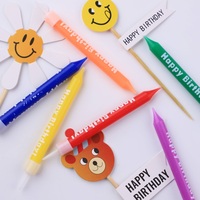 Fabrik beliebte Mini-Säule Macaron Candy kreative Geburtstags torte 6pcs große bunte Druck alles Gute zum Geburtstag Kerzen