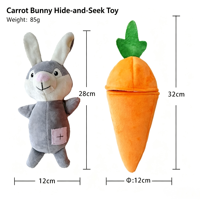 Jouet interactif pour chien en peluche, couineur et à bruit froissé, pour cachette et puzzle de friandises, formes banane, singe, carotte, lapin