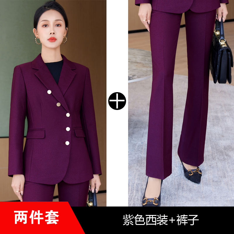Purple coat + trousers
