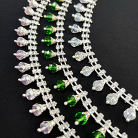 Chaîne de strass à coudre double rouleau 145-150, garniture de chaîne de strass à coudre pour appliques, broderies et vêtements